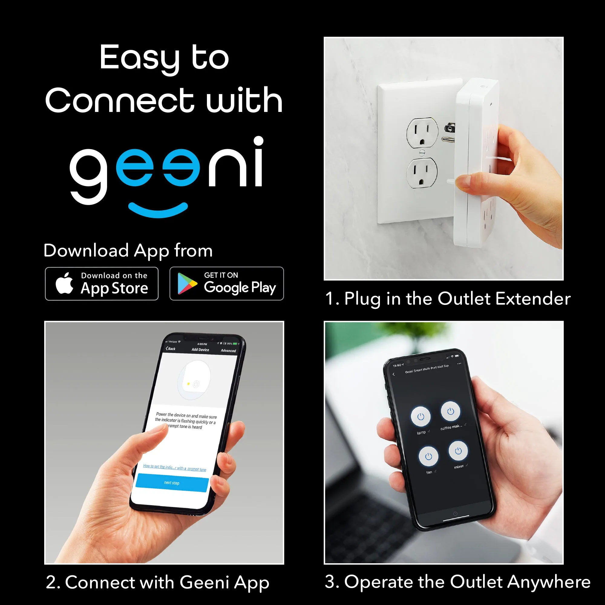 Geeni Extend 4-Outlet Surge Protector