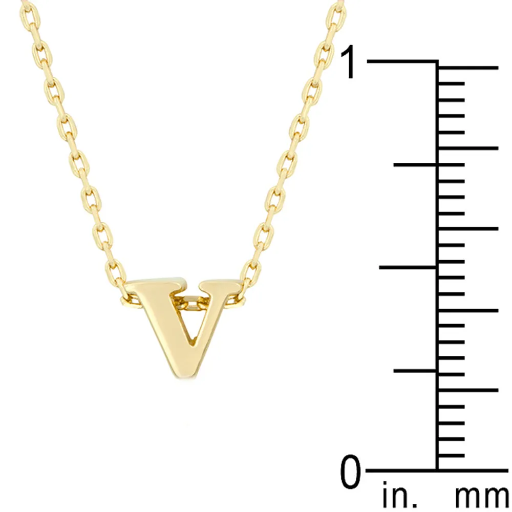 Golden Initial V Pendant