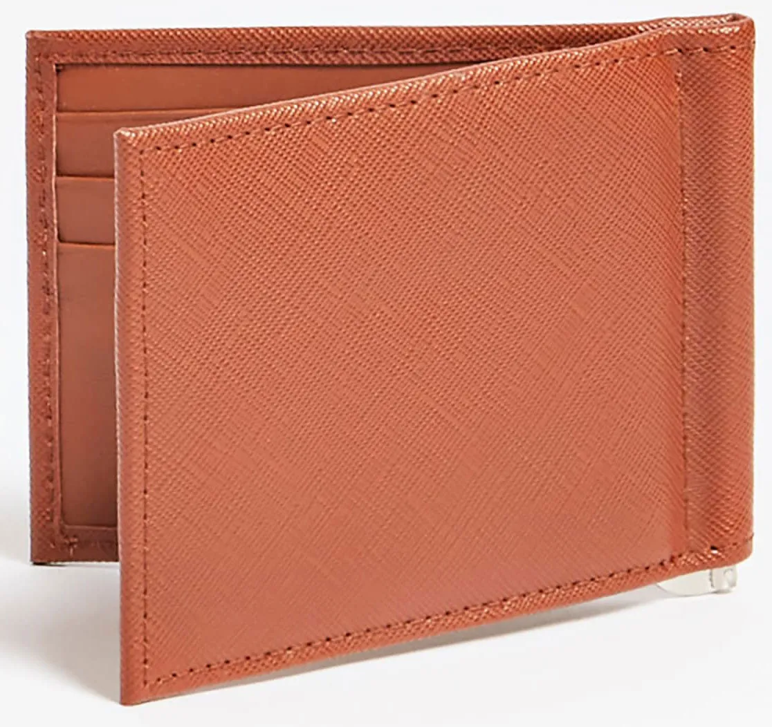 Guess Certosa Money clip Wallet In Cognac For Men