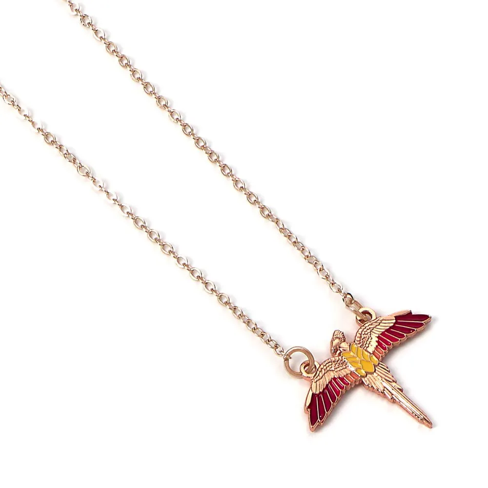 Harry Potter Rose Gold Plated Necklace Fawkes