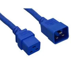 Heavy Duty Server Power Extension Cord, Blue, C20 to C19, 12AWG/3C, 20 Amp, 2 foot