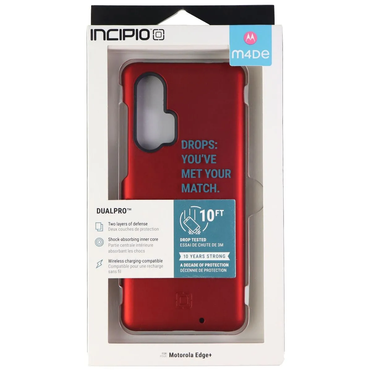 Incipio DualPro Series Dual Layer Case for Motorola Edge  (2020) - Red/Black