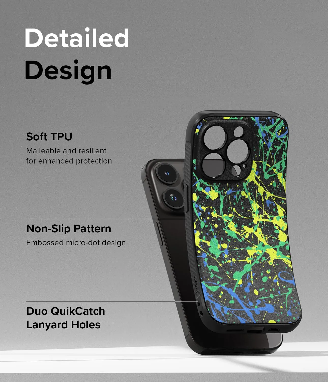 iPhone 15 Pro Case Cover | Onyx Design Series| Action Painting