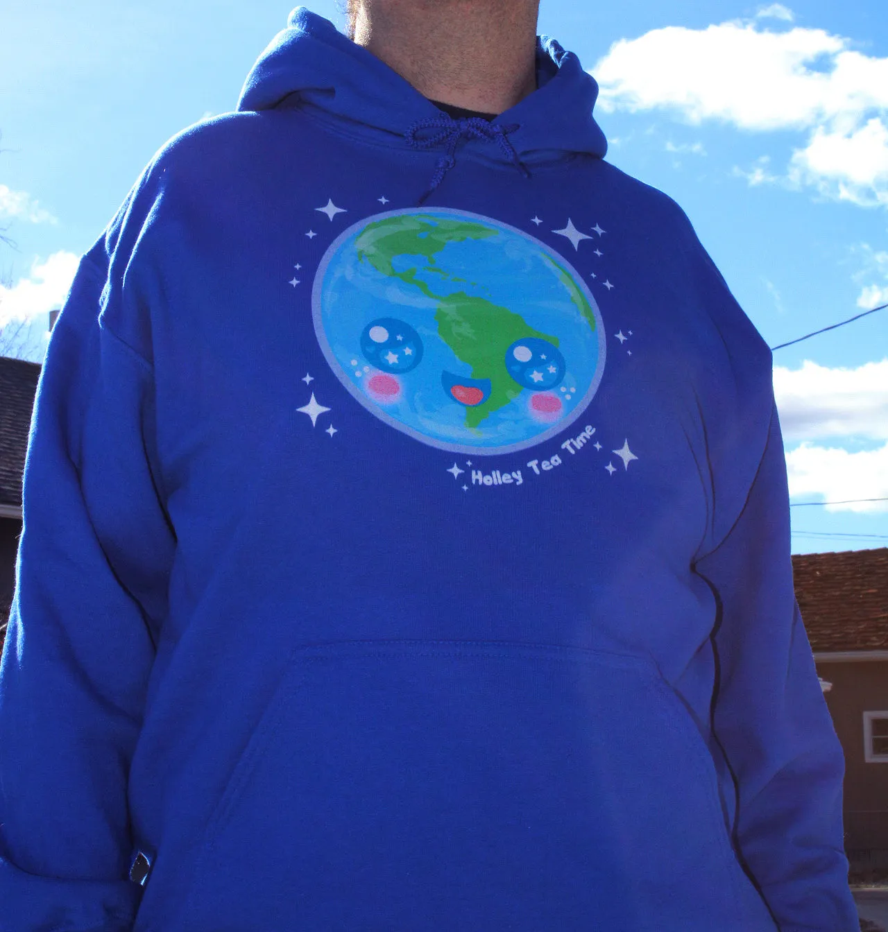 Kawaii Earth Gildan Heavy Blend Adult Hoodie