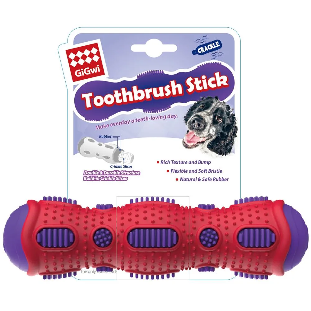 KOHE-VERSARY 8% OFF: GiGwi Toothbrush Stick Rubber Dog Toy