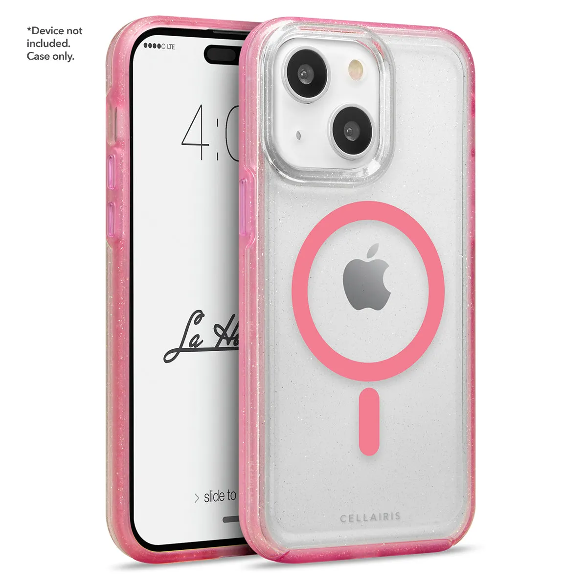 La Hornet - iPhone 15 Plus / iPhone 14 Plus Clear Hot Pink Glitter w/ MagSafe Case