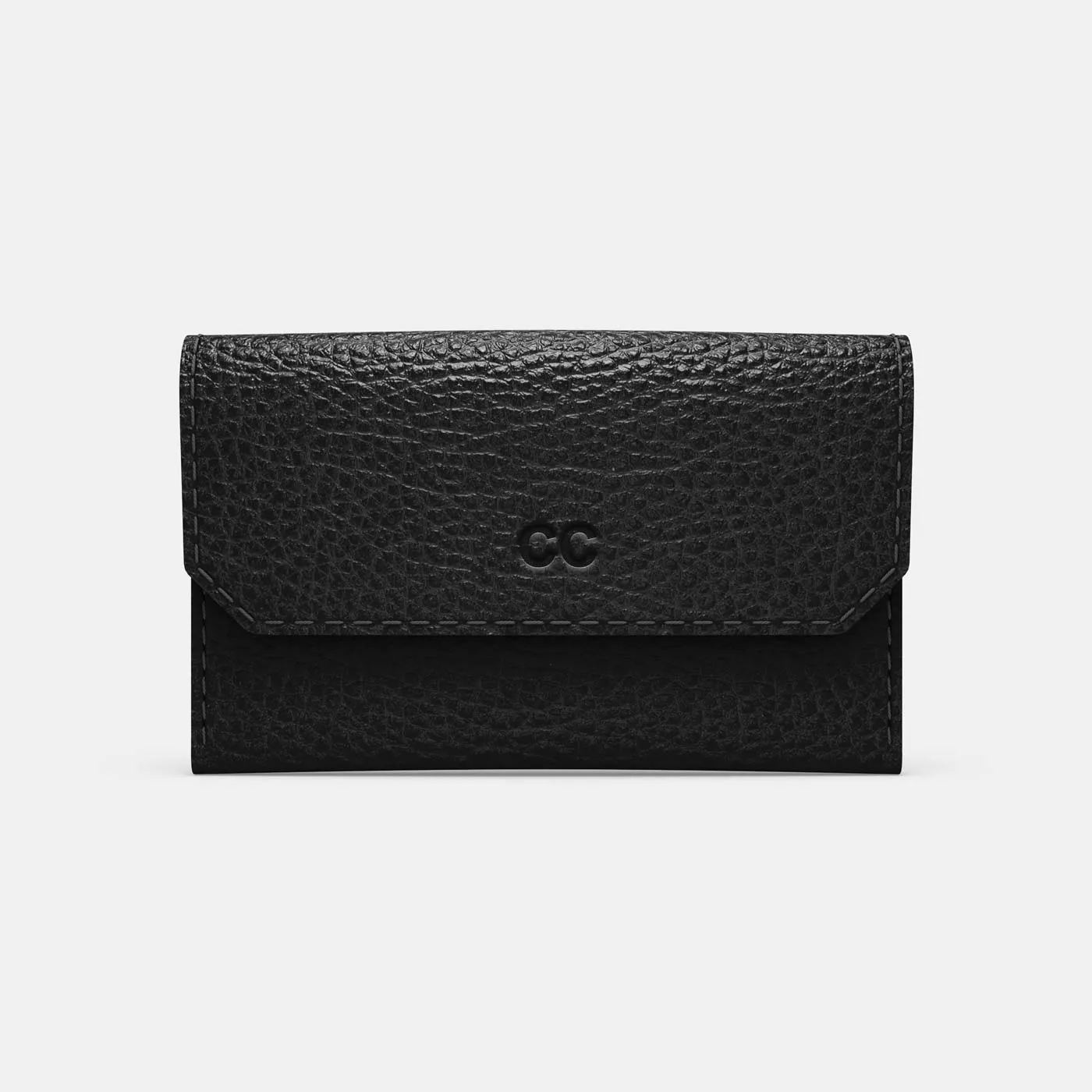 Leather Carry-all Wallet - Black and Black