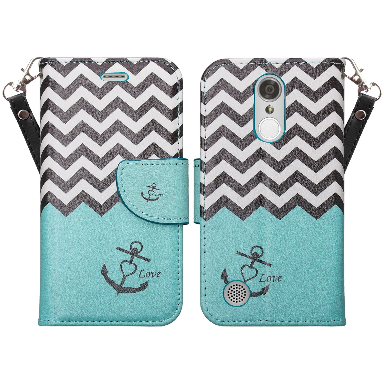 LG LV3 Wallet Case - Teal Anchor