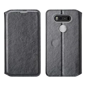 LG V20 Case, Pu Leather Magnetic Fold Wallet Case with ID & Card Slots for LG V20 - Black