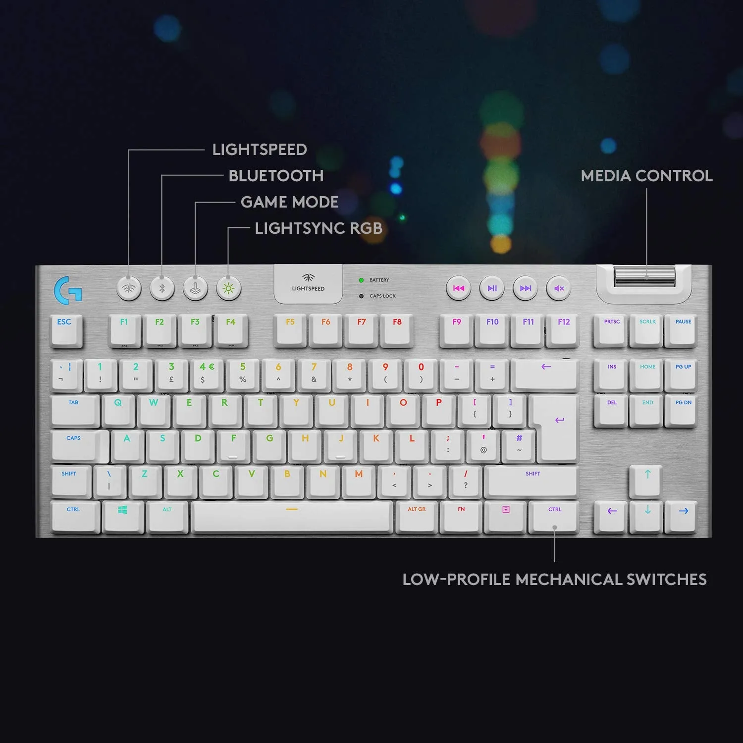 Logitech G915 X Lightspeed TKL 無線 RGB 機械電競鍵盤 - Ice White 冰雪白色 英文 觸感軸 920-012748 原裝行貨