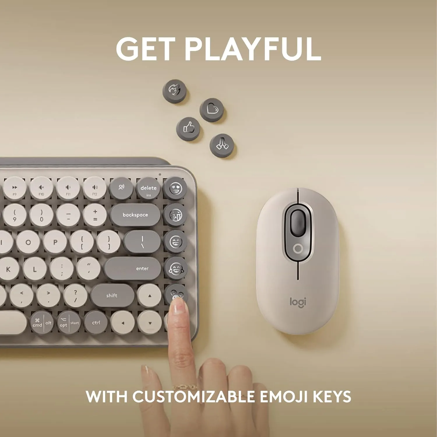 Logitech POP KEYS 無線藍牙機械鍵盤 - Mist Grey 霧沙灰 920-011227 原裝行貨