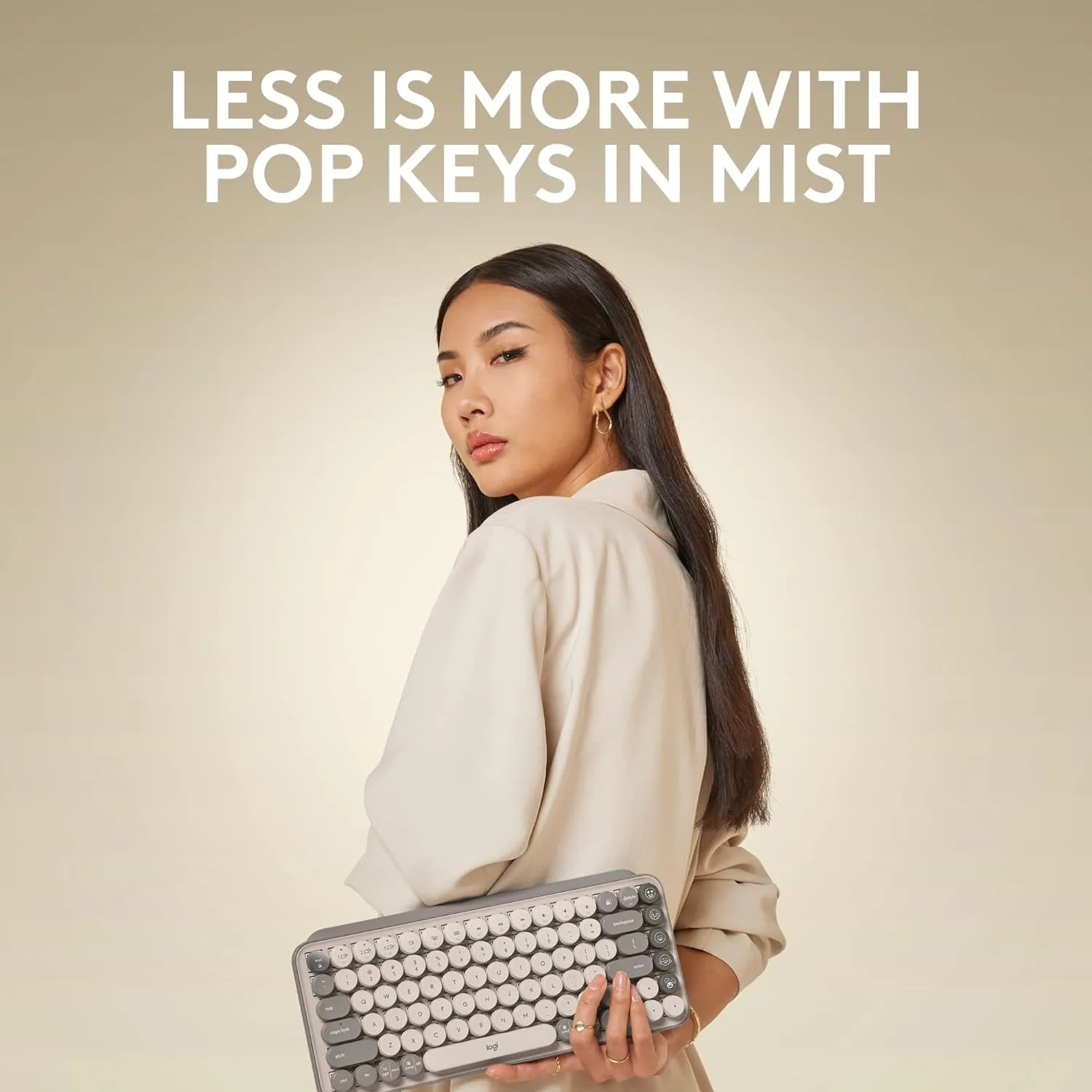 Logitech POP KEYS 無線藍牙機械鍵盤 - Mist Grey 霧沙灰 920-011227 原裝行貨