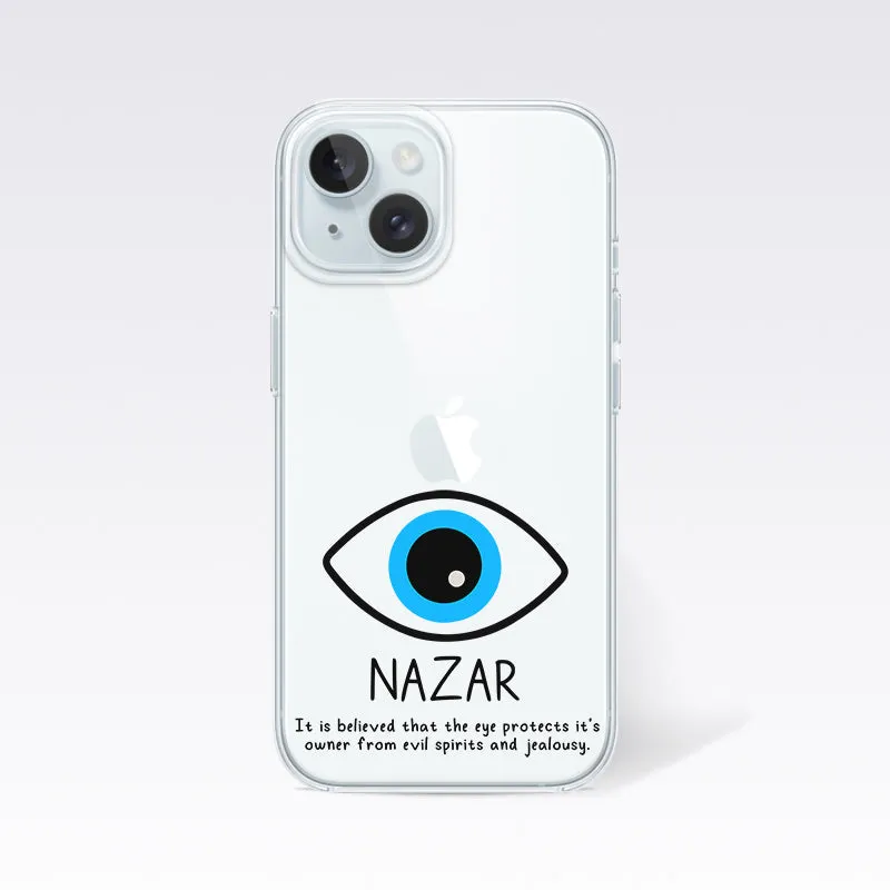 Lucy Evil Eye Print- Eye with Nazar Clear Silicon Cover