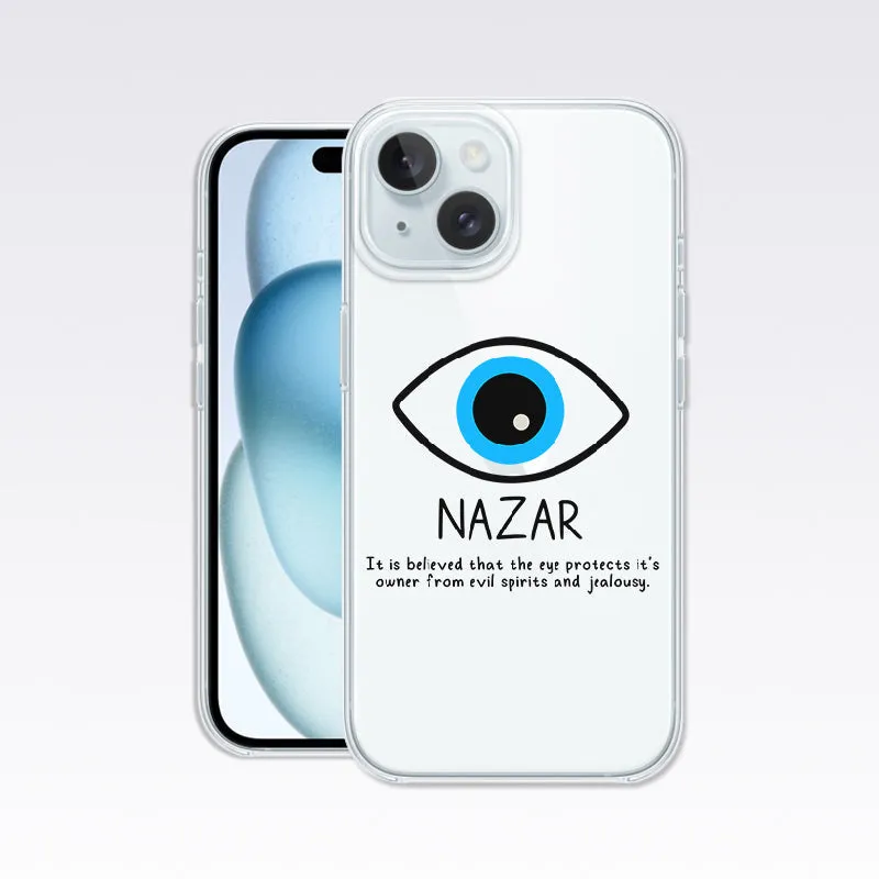 Lucy Evil Eye Print- Eye with Nazar Clear Silicon Cover