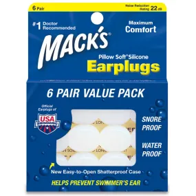 Mack&#39;s Pillow Soft Ear Plugs 6 Pair