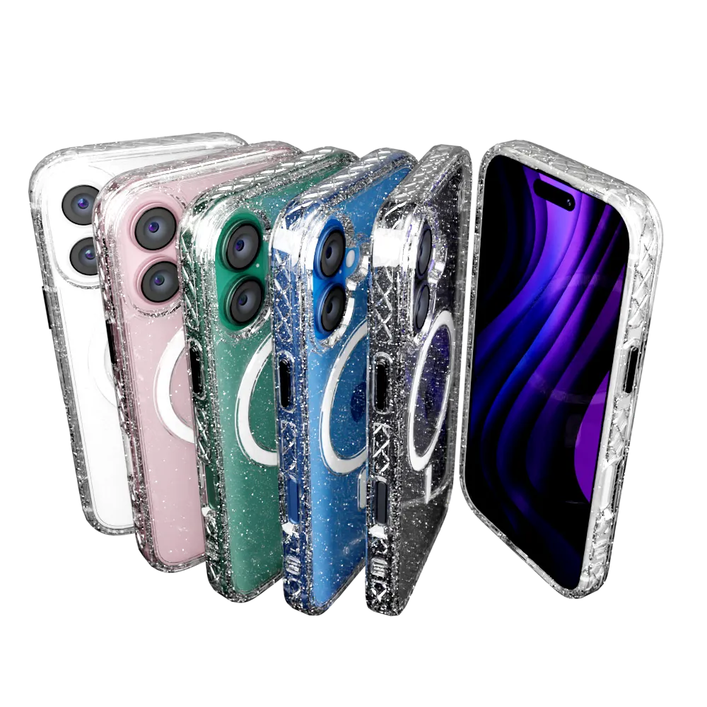 MagSafe® Case for Apple iPhone 16 | Crystal Clear Sparkle | Magnitude Series