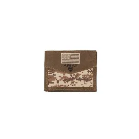 M&F Western Ariat Mens Digi Bifold Wallet Digital Camo Center With Brown Edges - A3536844