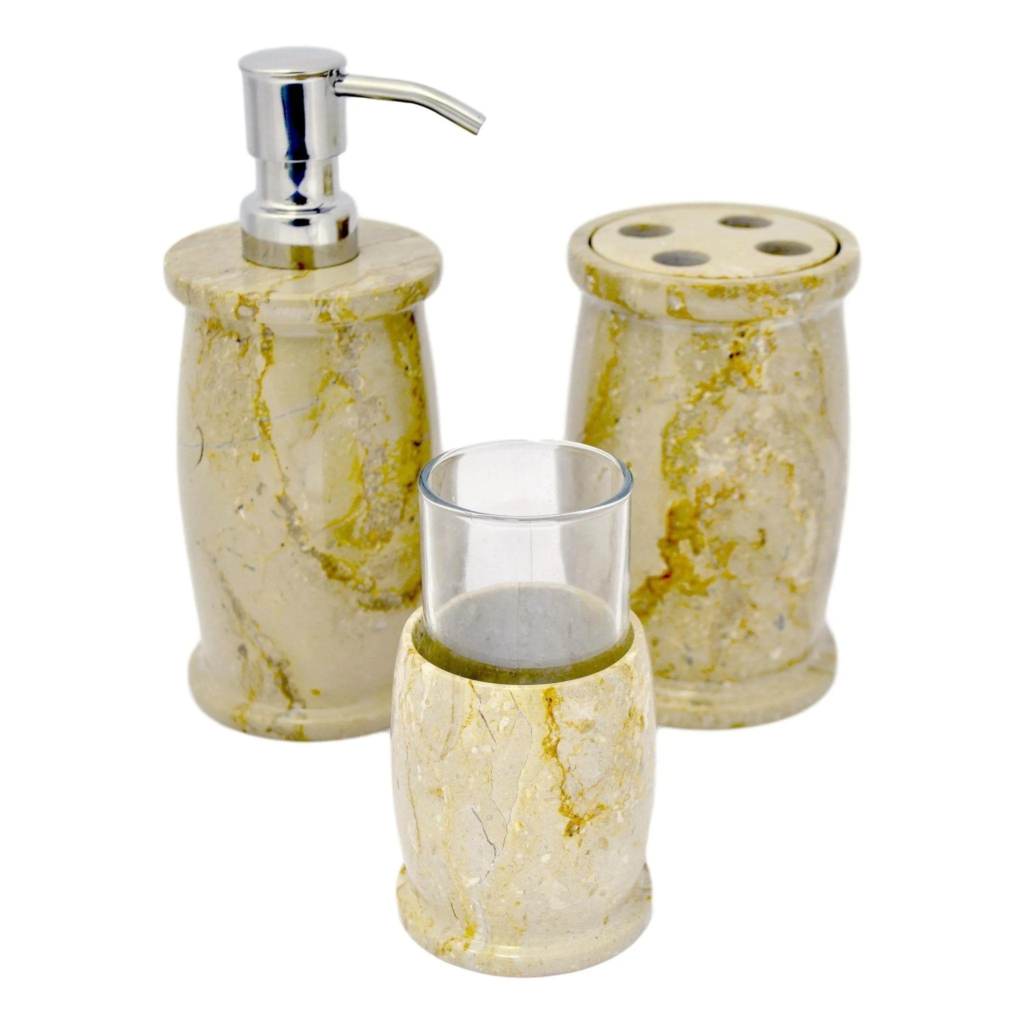 Marble Bathroom Accessories Set | Sahara Beige Marble