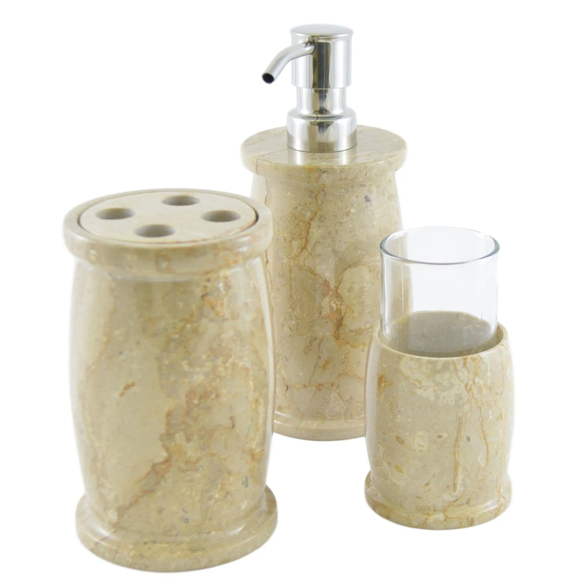 Marble Bathroom Accessories Set | Sahara Beige Marble