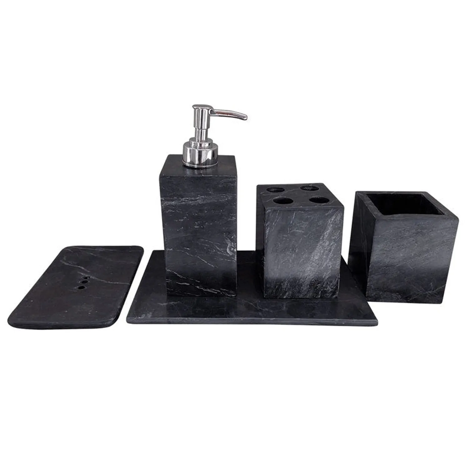 Marquina Black Marble Bathroom Set