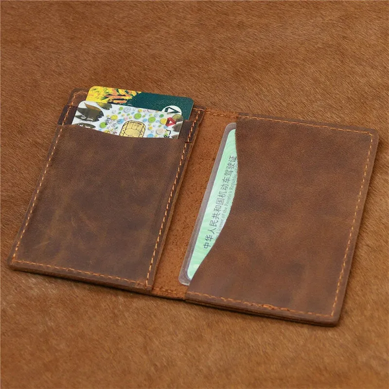 Men Bifold Leather Wallets Thin Driver's License Coin Purse Card Holder Money Clip Cowhide