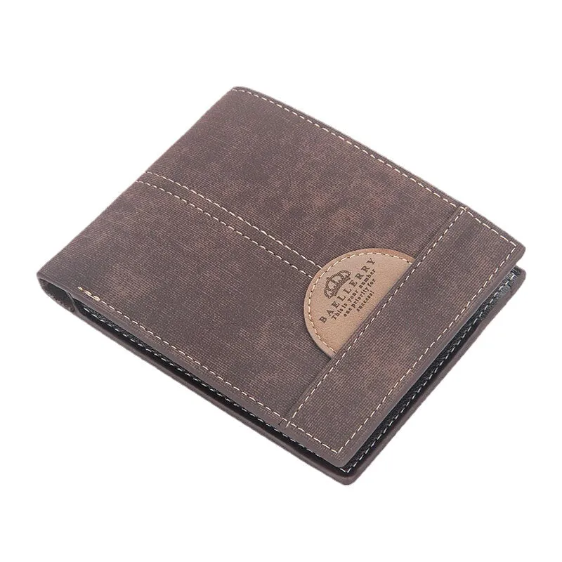 Men Thin Bifold Denim Pattern PU Leather Wallet Multi-card Slot Card Holder Large Capacity Coin Purse