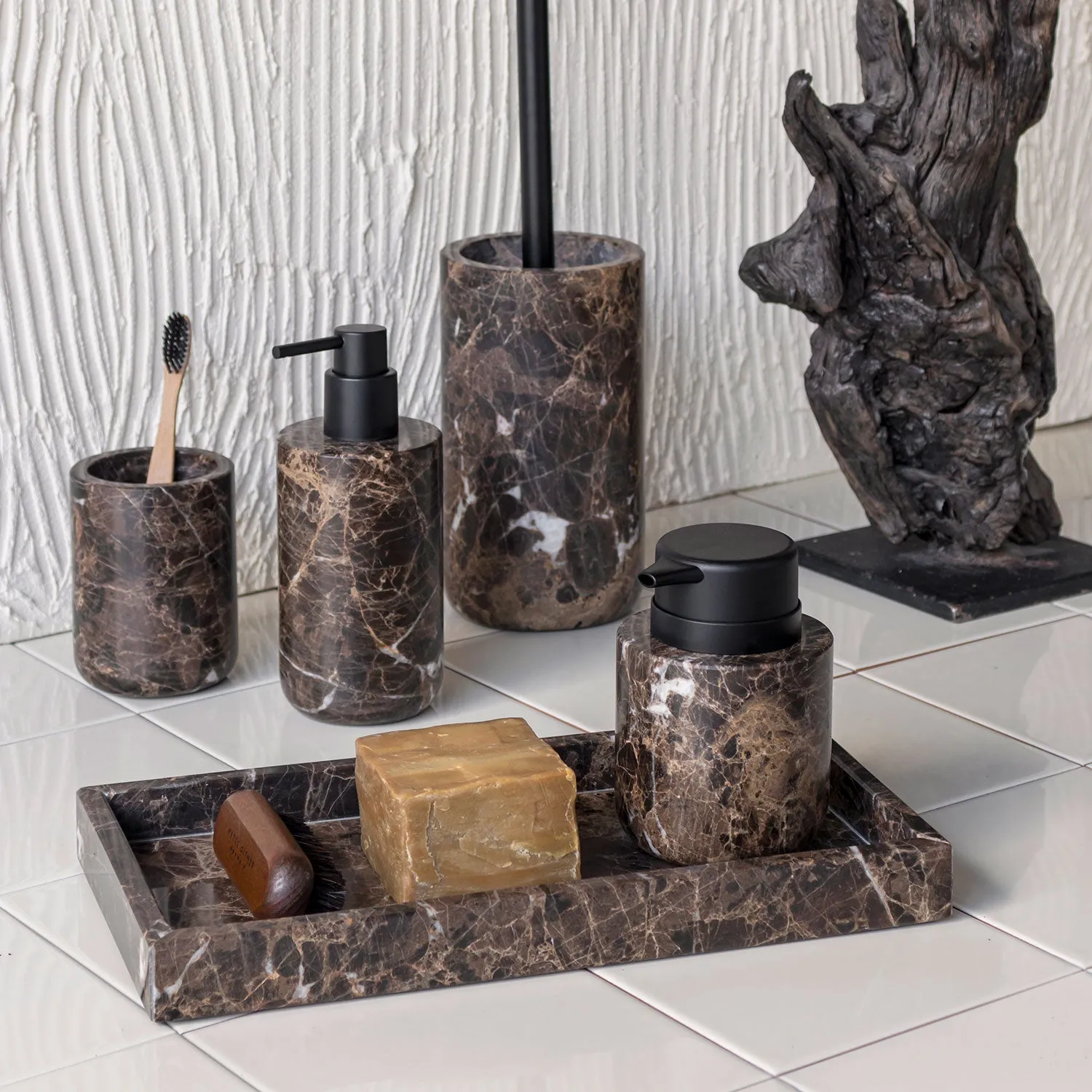 mette ditmer | marble toothbrush holder | brown - DC