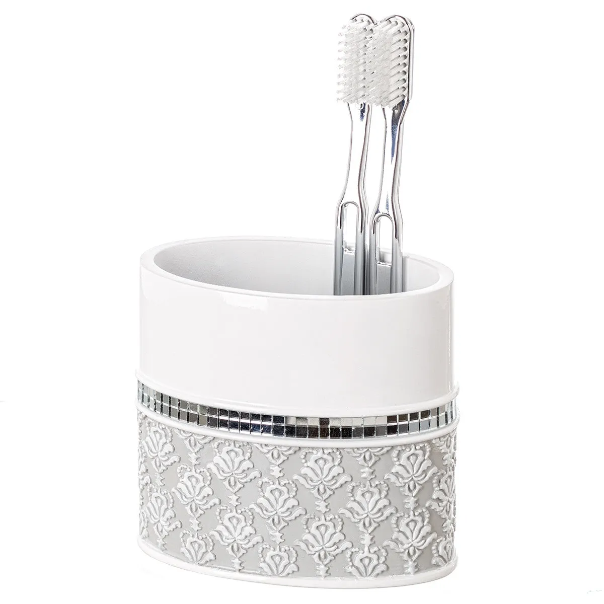 Mirror Damask Toothbrush Holder