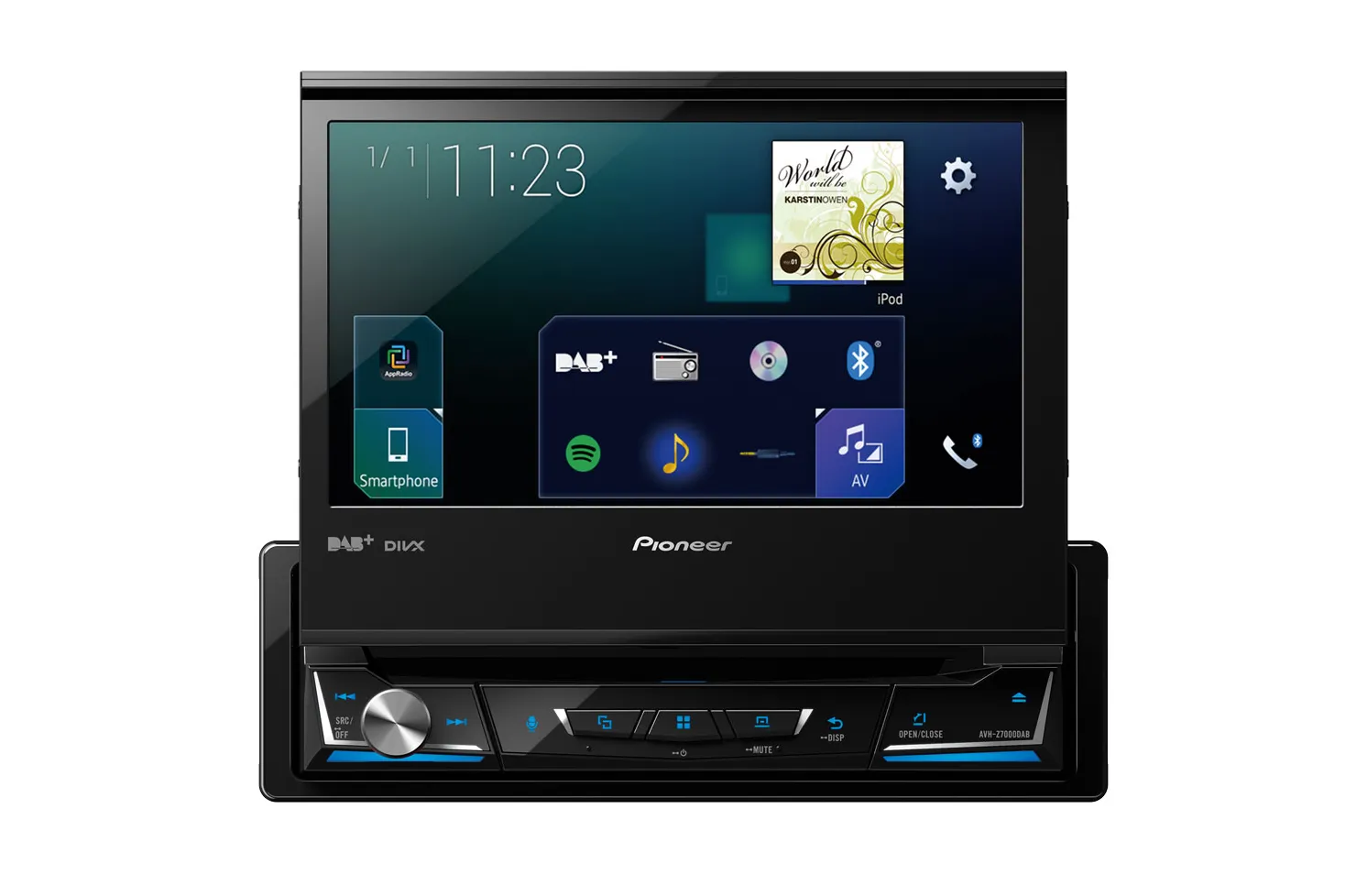 Multimedija automobiliui Pioneer AVH-Z7000DAB, 1-DIN, USB, BLUETOOTH, DAB/DAB , Apple CarPlay, Android Auto, Waze