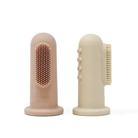 Mushie Finger Toothbrush Blush / Shifting Sand