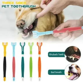 New 3D Three Sided Pet Toothbrush Teeth Cleaning Bad Breath Teeth Care Nontoxic Tooth Brush Tool Dog Cat Cleaning Mouth Tools