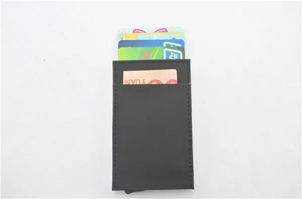 New porte carte PU thin Top Brand Business ID Credit Card Holder Wallets Pocket Case Bank Credit Card Package Case Card Box