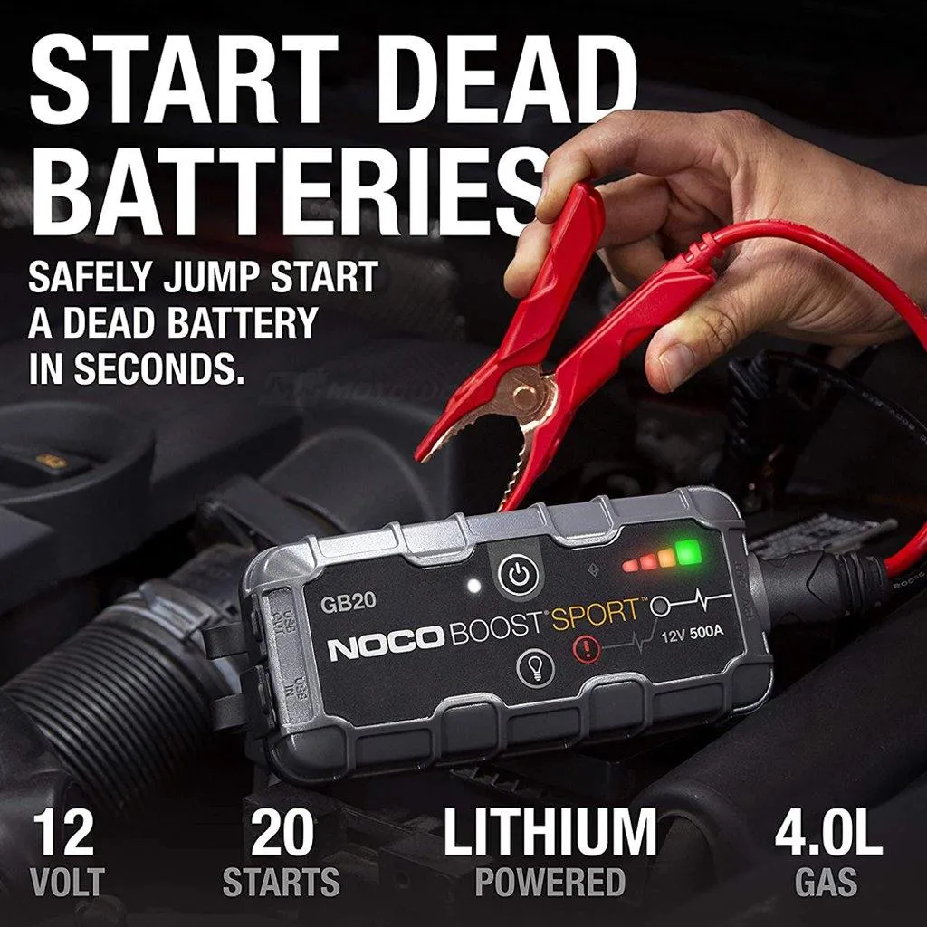 NOCO GB20 BOOST SPORT 500 Amp UltraSafe Lithium Jump Starter