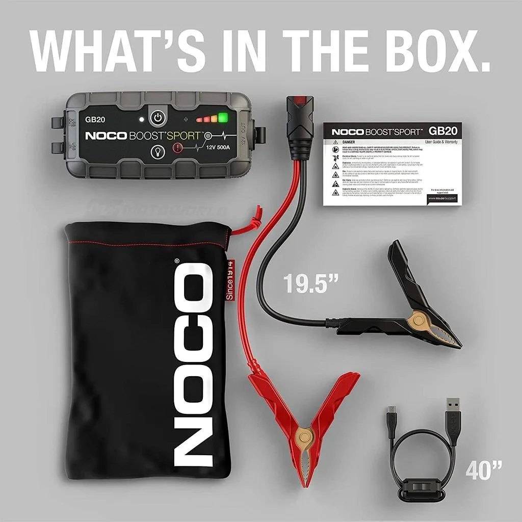 NOCO GB20 BOOST SPORT 500 Amp UltraSafe Lithium Jump Starter