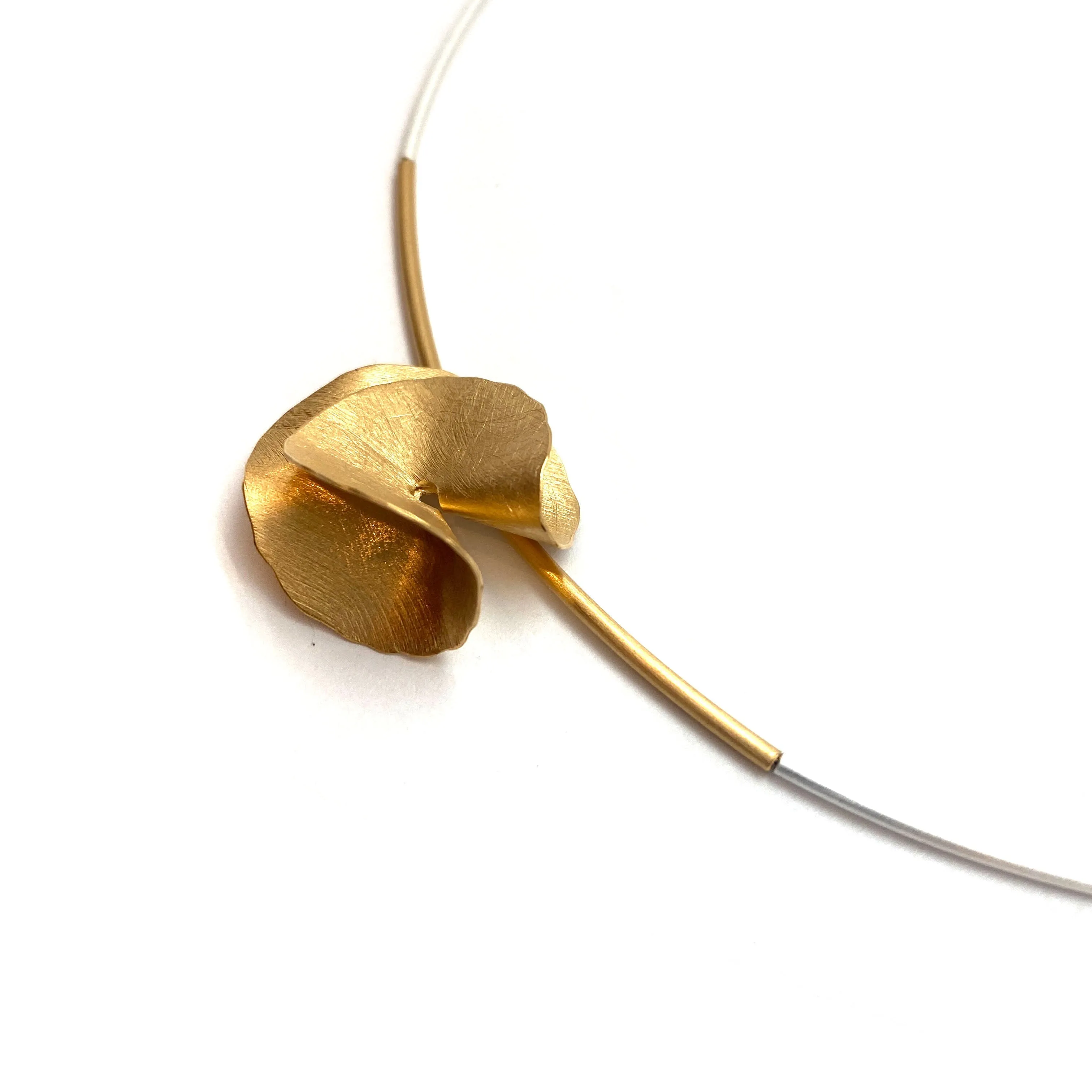 Organic Golden Petal Necklace