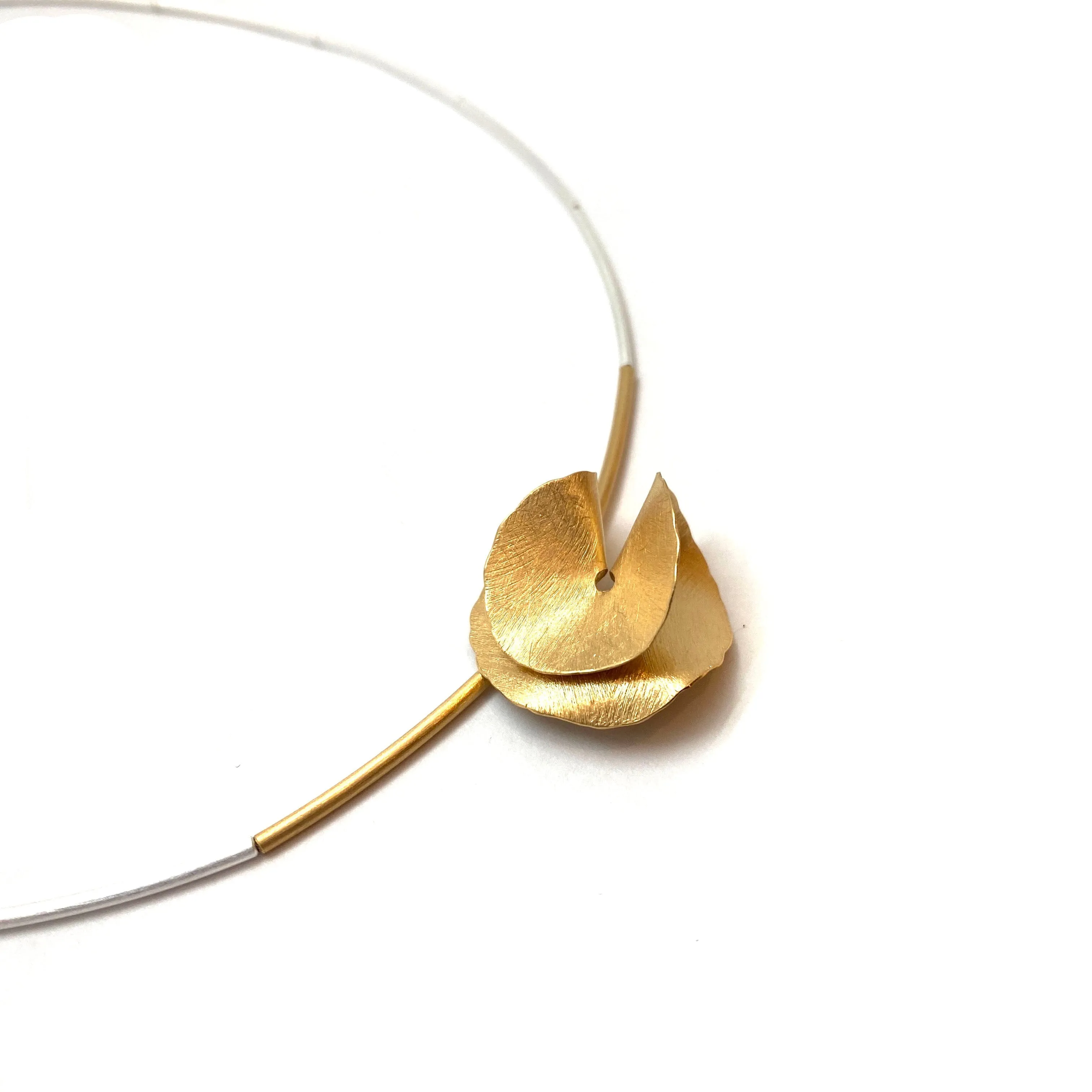 Organic Golden Petal Necklace