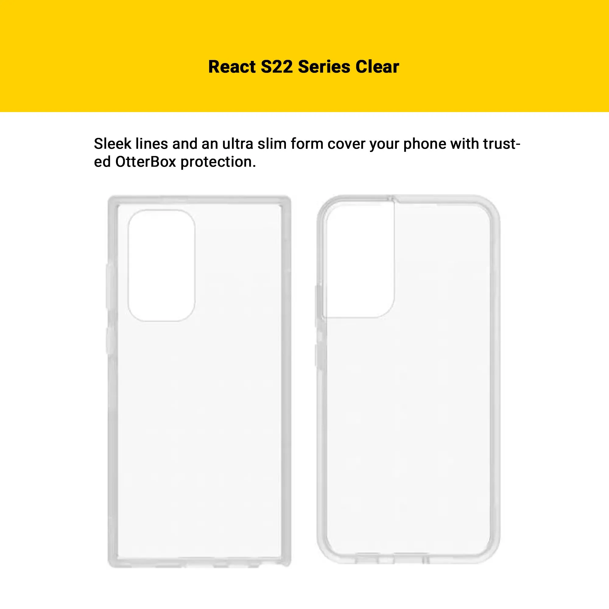 Otterbox React Series Case for Samsung Galaxy S22 Plus ( with Screen Protector ) - Clear (Barcode: 840262362719 )