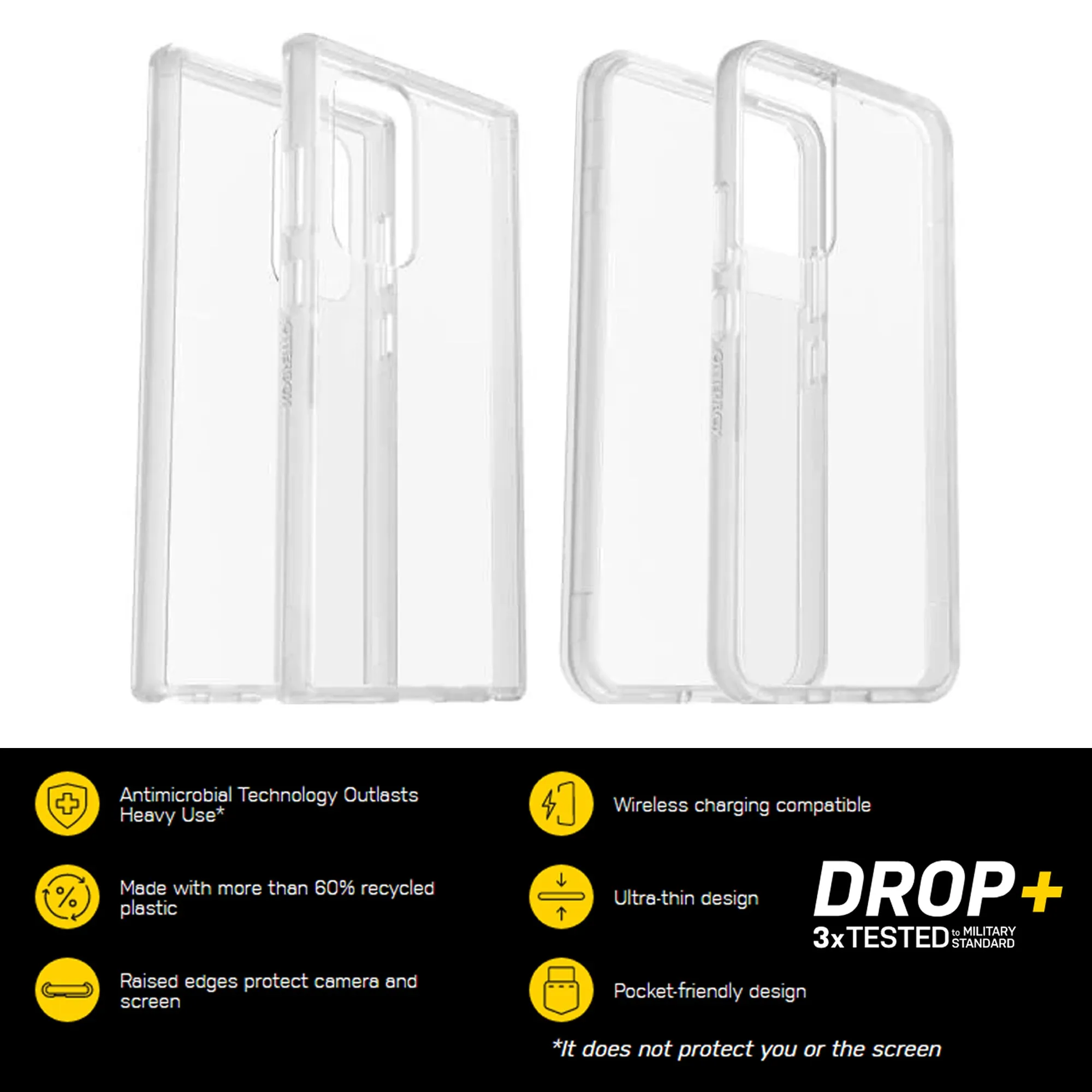 Otterbox React Series Case for Samsung Galaxy S22 Plus ( with Screen Protector ) - Clear (Barcode: 840262362719 )