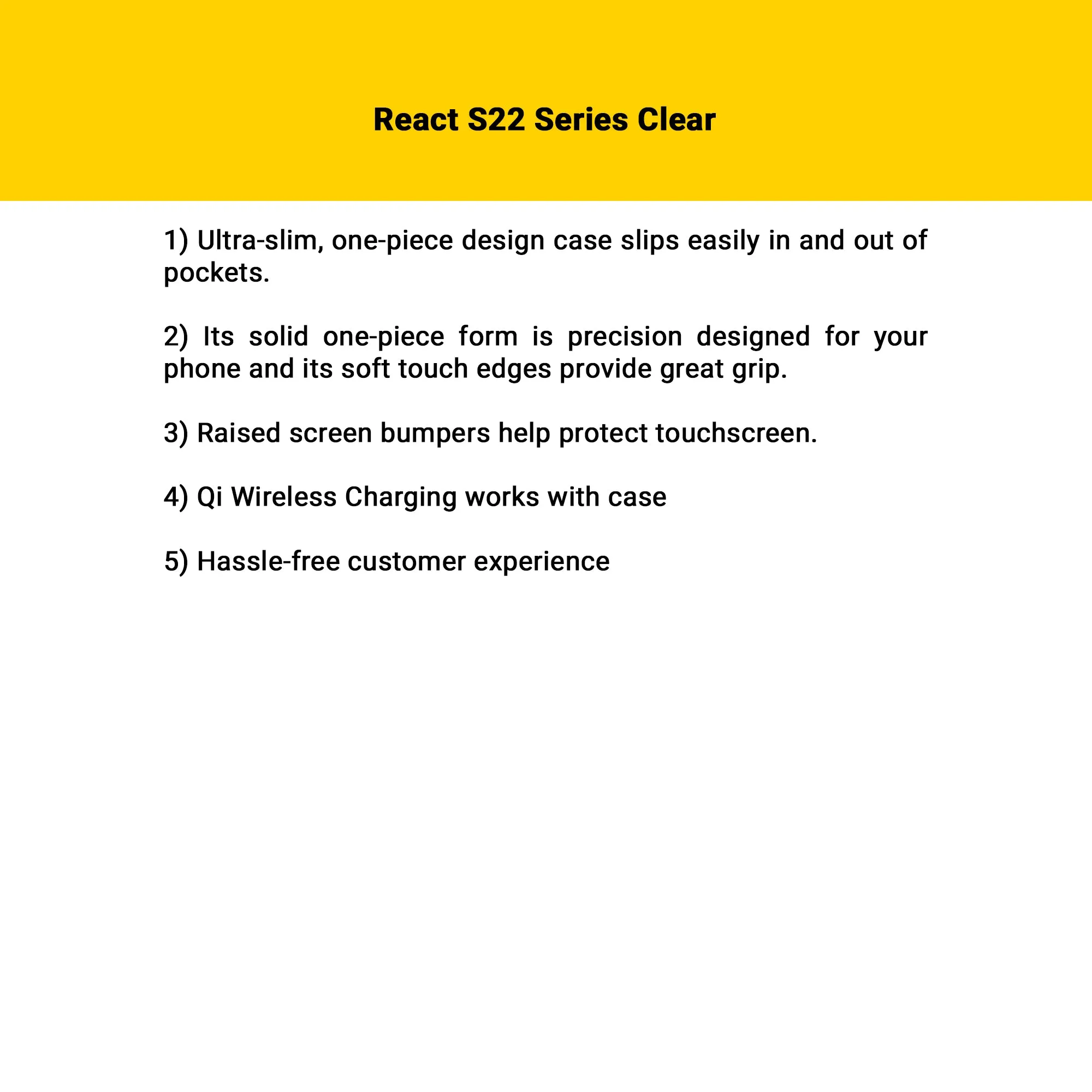 Otterbox React Series Case for Samsung Galaxy S22 Plus ( with Screen Protector ) - Clear (Barcode: 840262362719 )