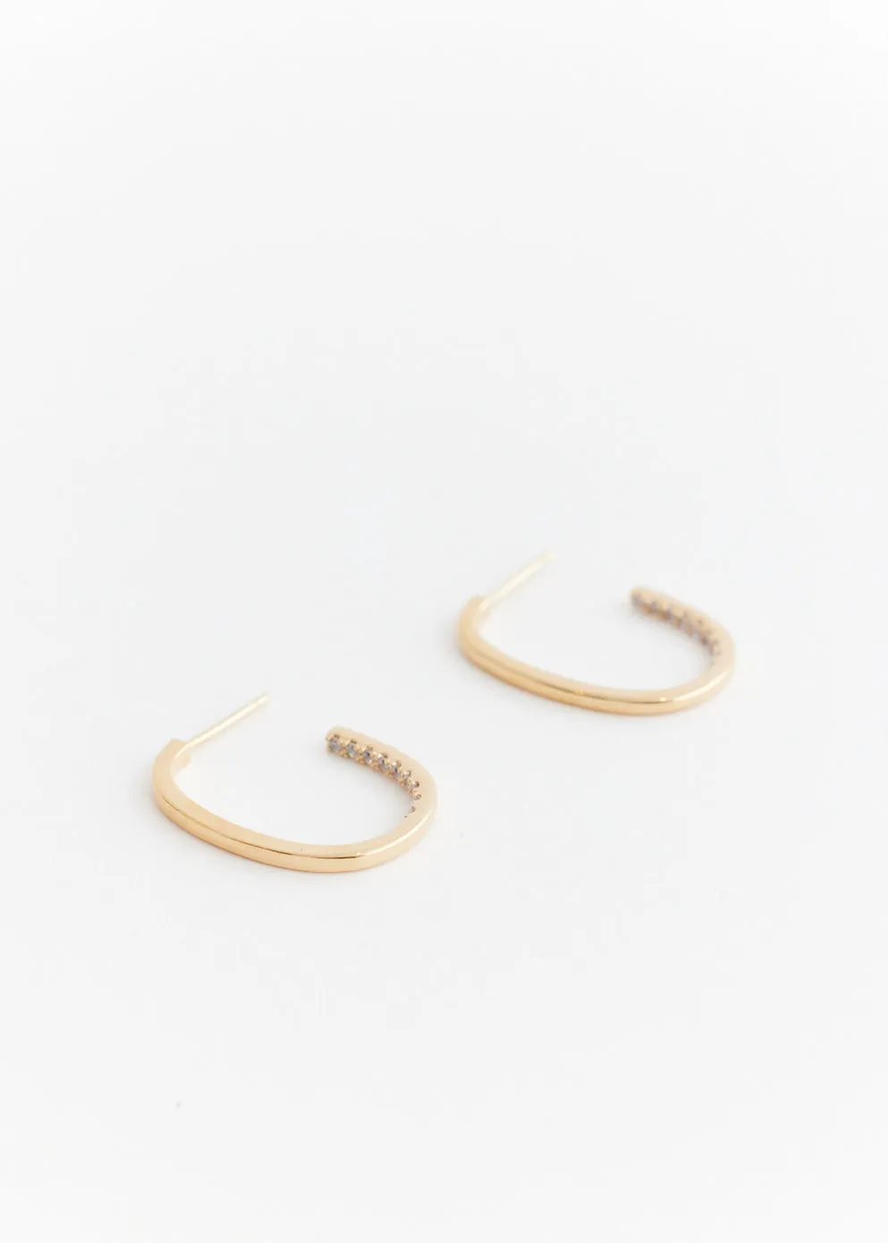 Oval Crystal Hoop Earrings