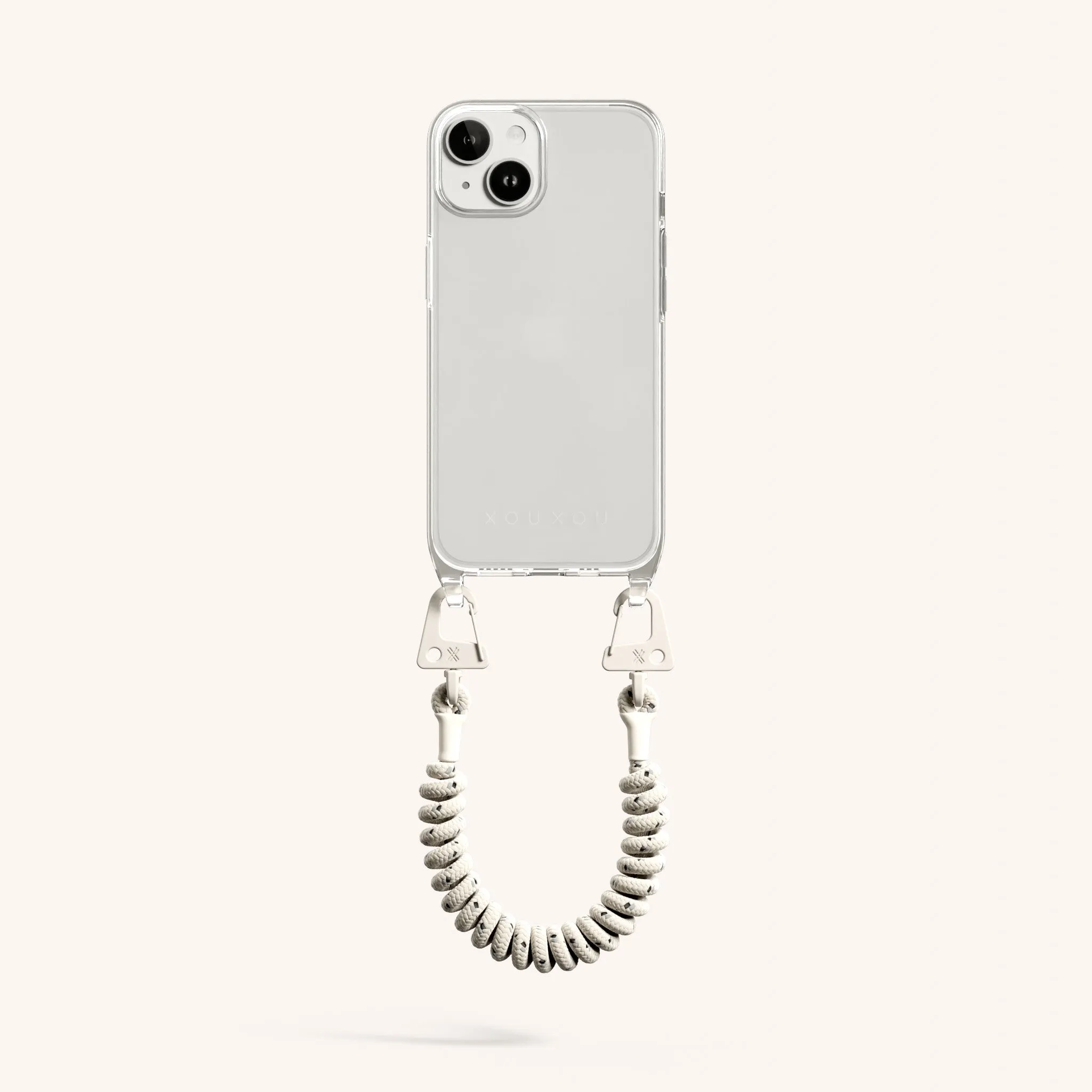 Phone Case with Spiral Rope in Clear   Chalk