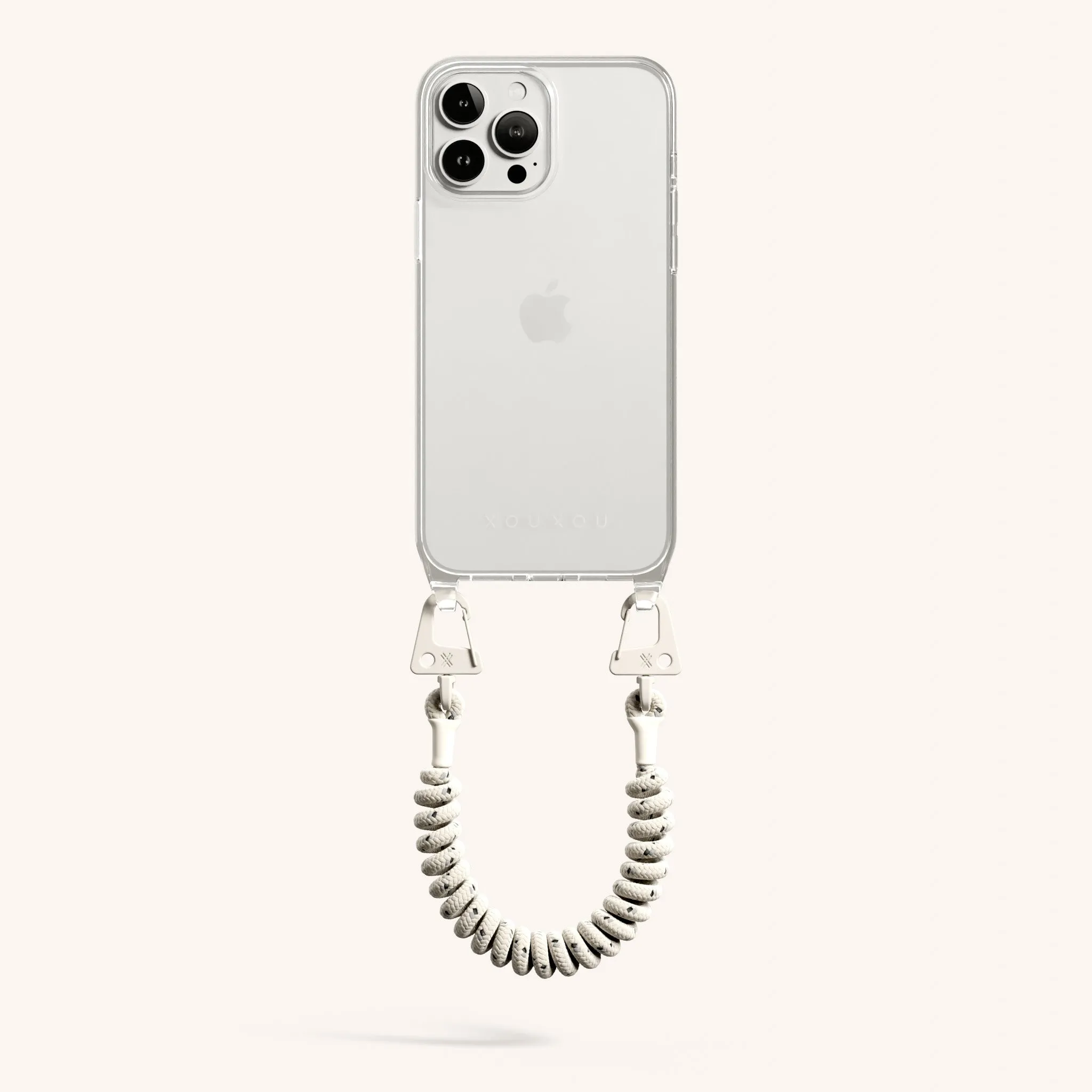 Phone Case with Spiral Rope in Clear   Chalk