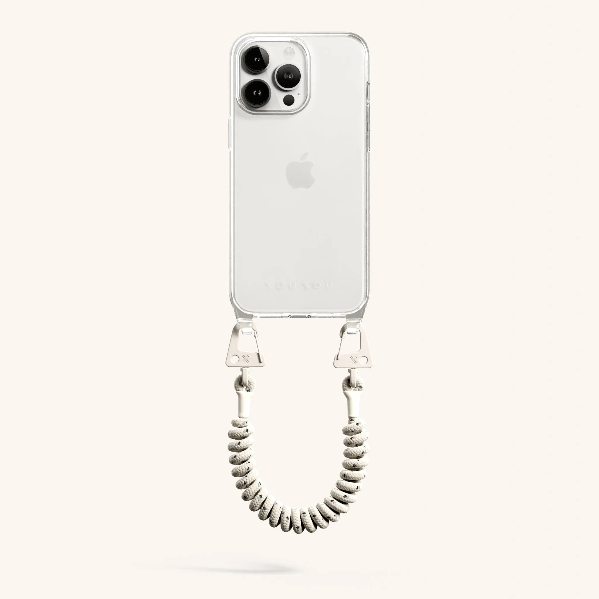 Phone Case with Spiral Rope in Clear   Chalk