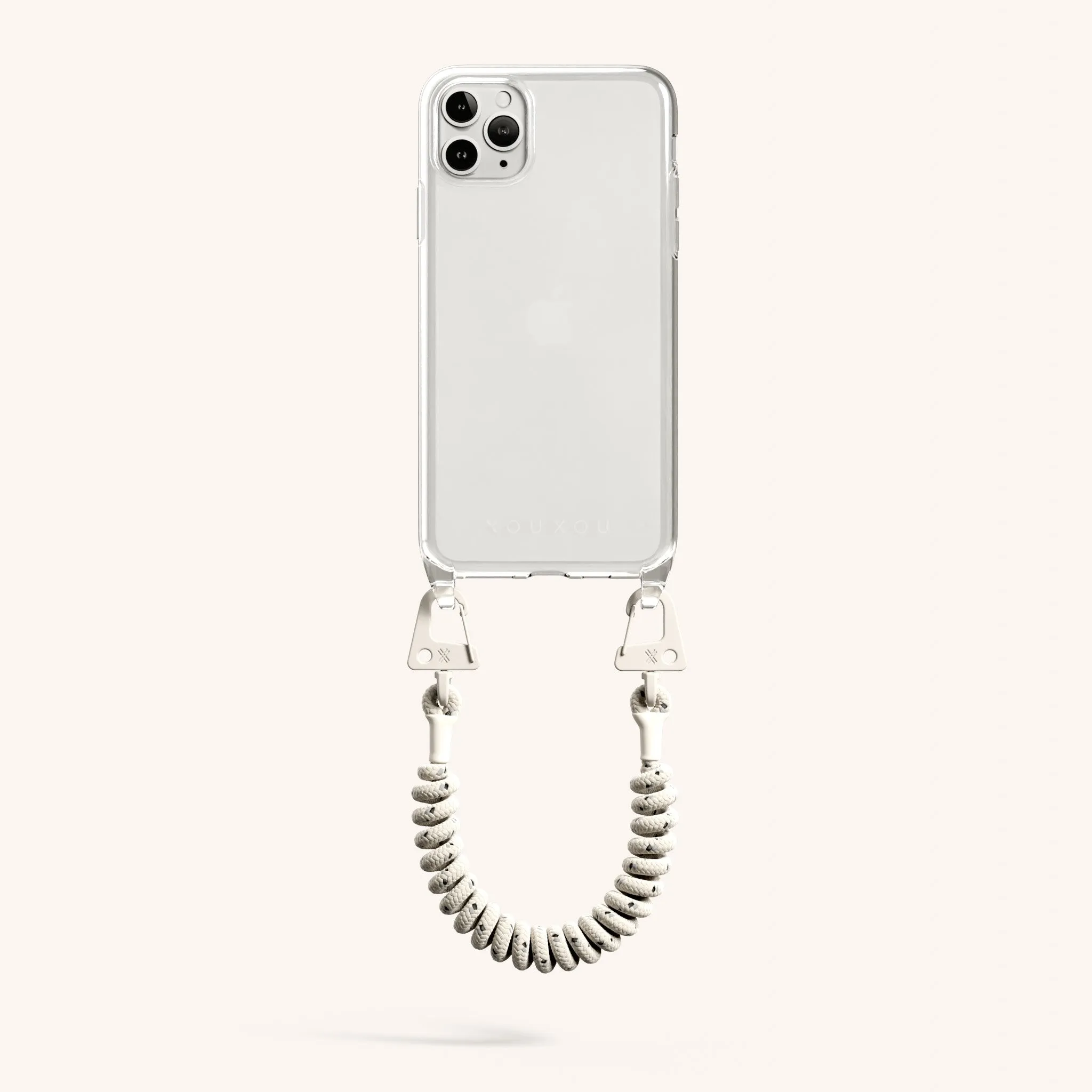 Phone Case with Spiral Rope in Clear   Chalk