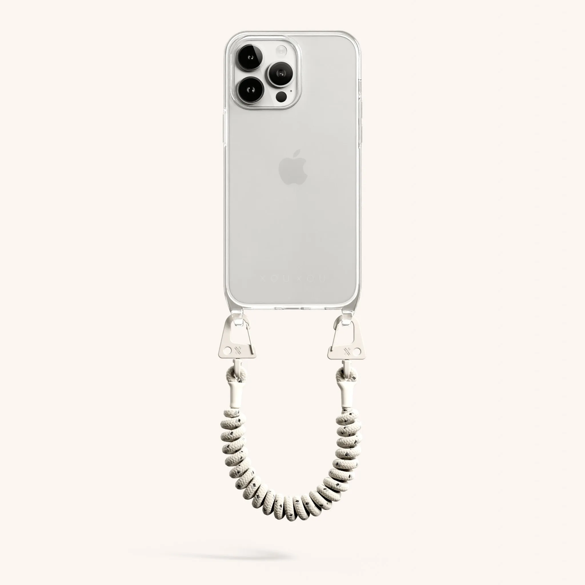 Phone Case with Spiral Rope in Clear   Chalk