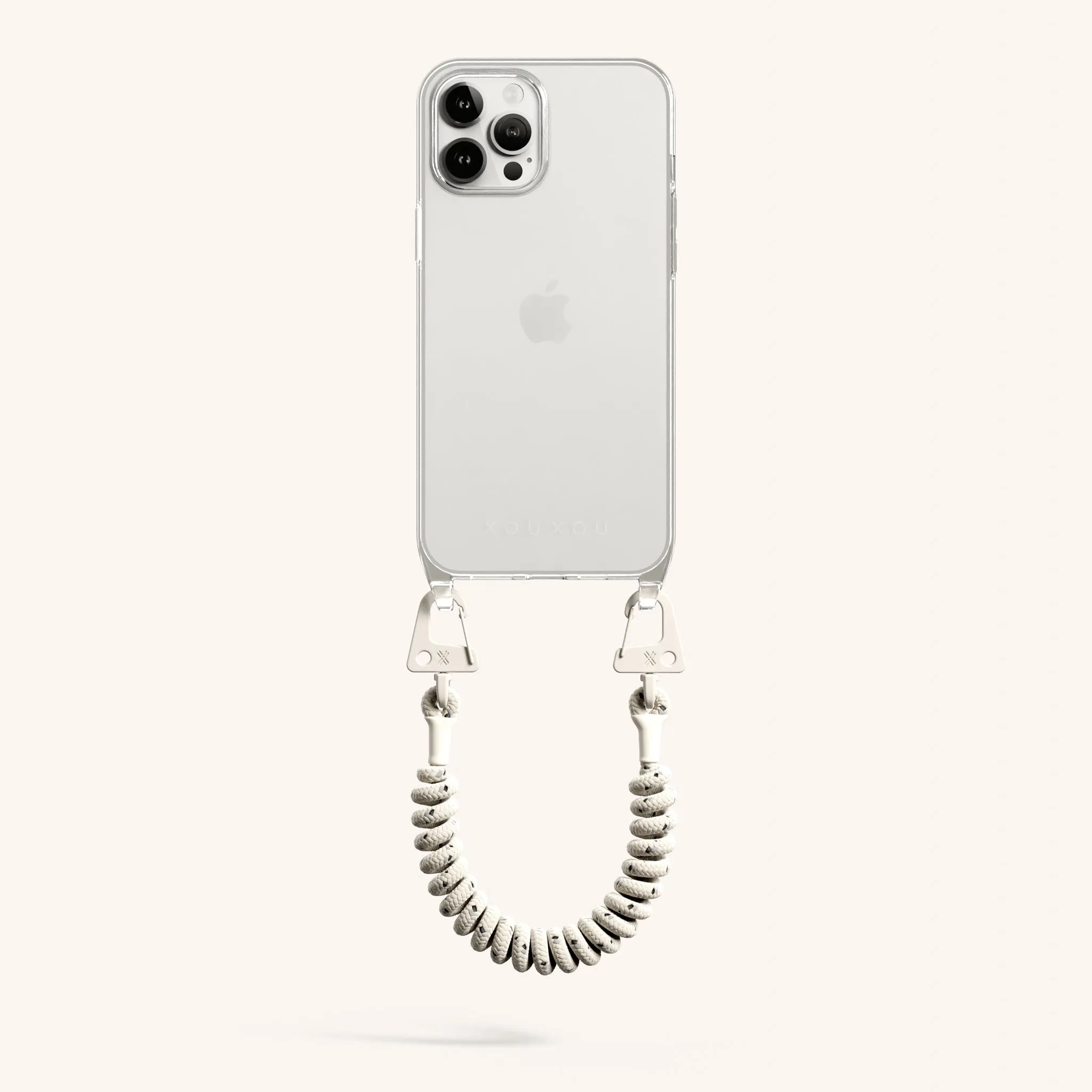 Phone Case with Spiral Rope in Clear   Chalk