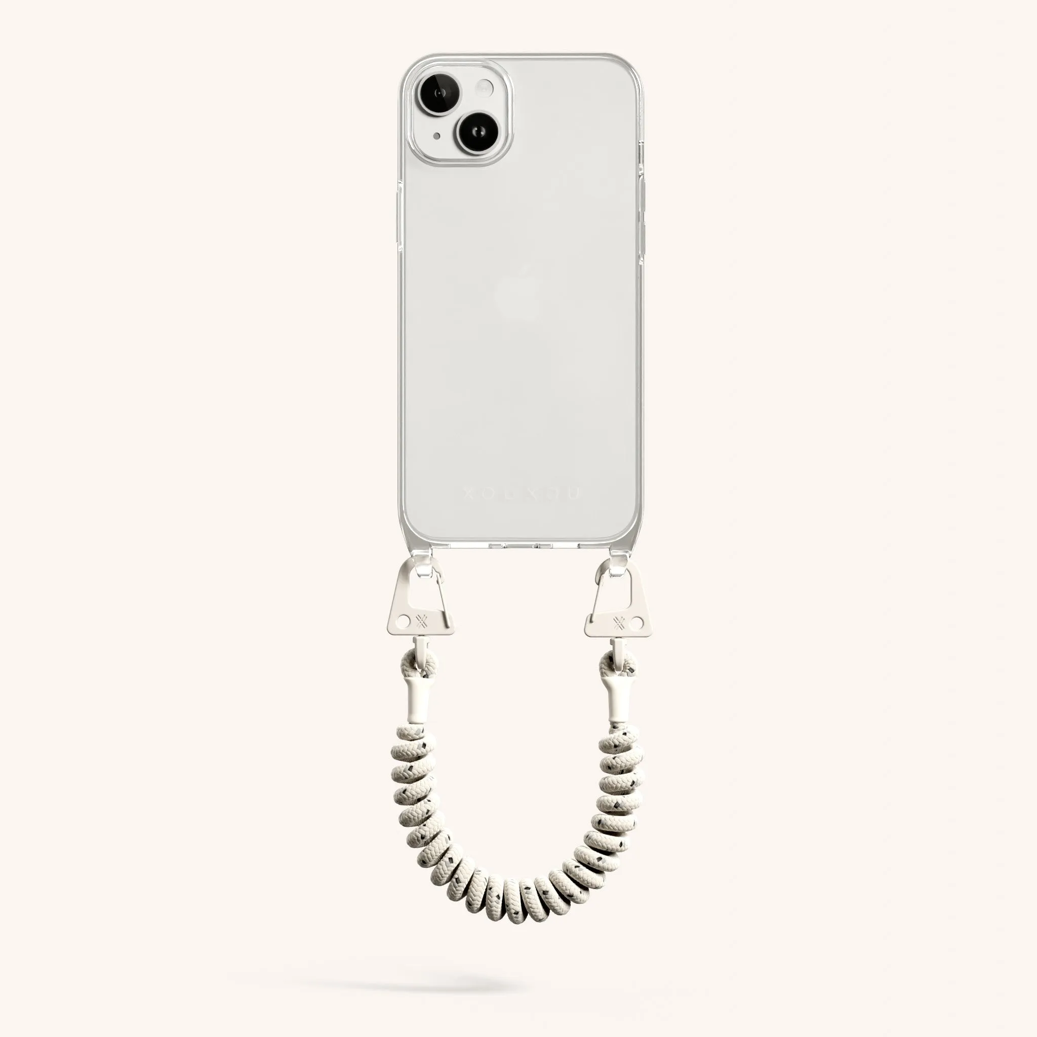 Phone Case with Spiral Rope in Clear   Chalk