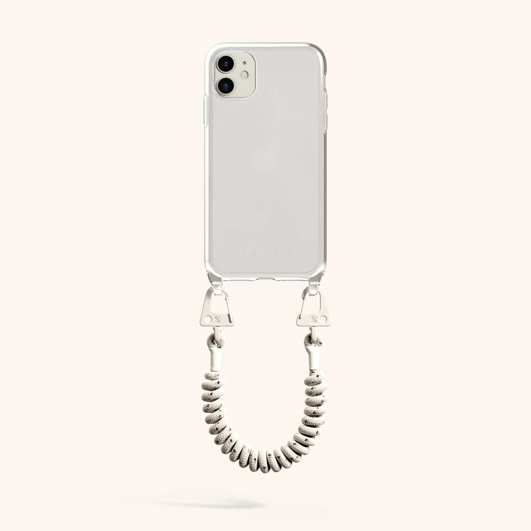 Phone Case with Spiral Rope in Clear   Chalk