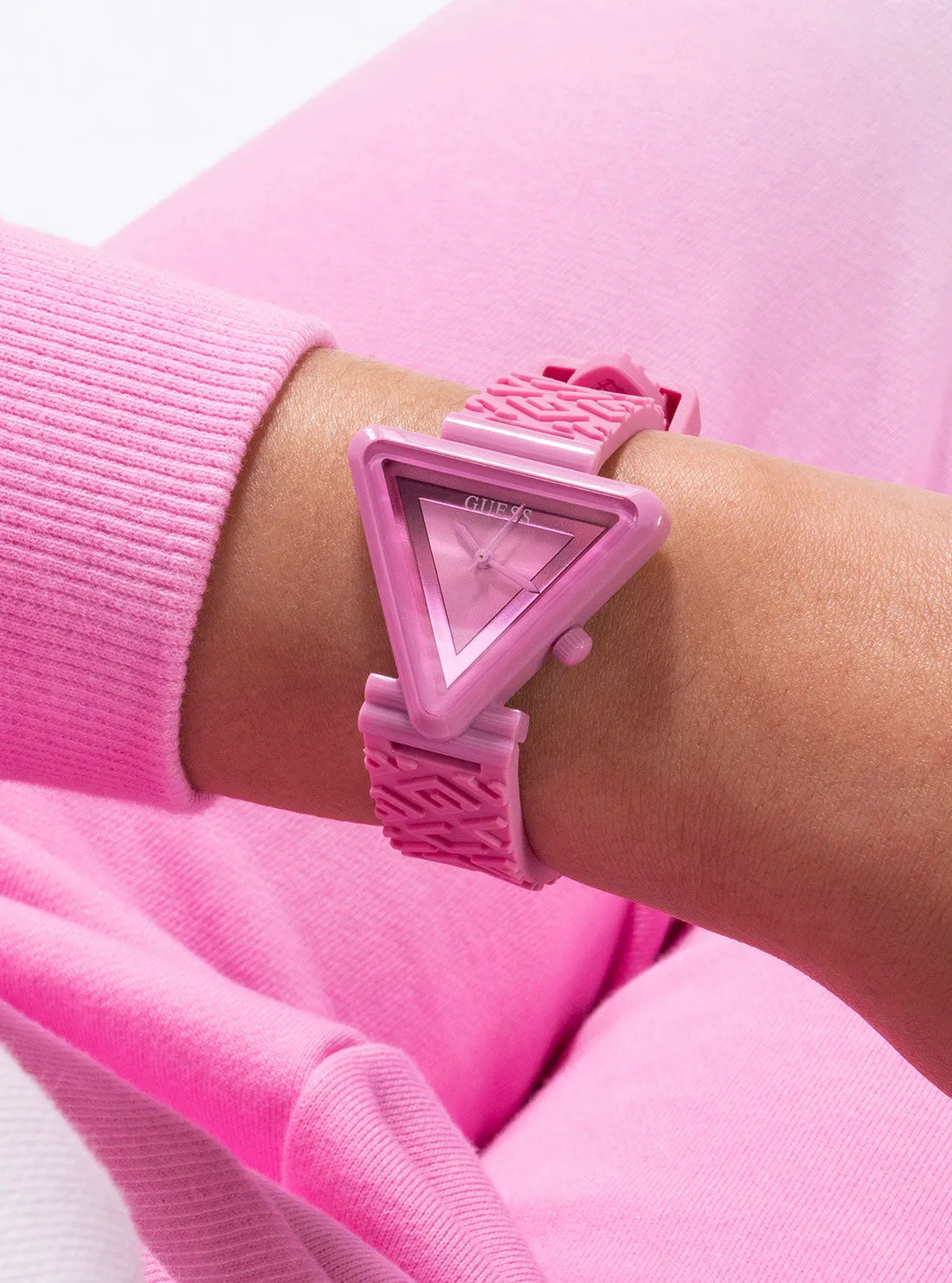 Pink Fame Logo Silicone Watch