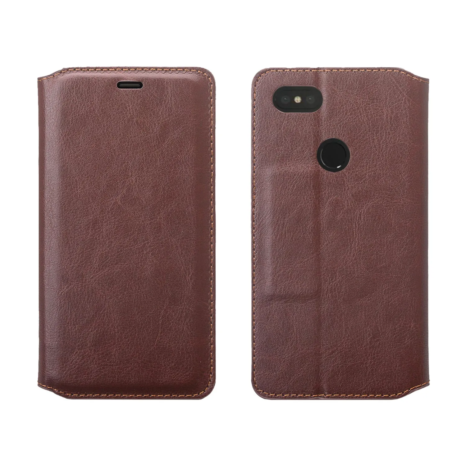 Pixel 3 XL Case, Google Pixel 3 XL, Slim Flip Folio [Kickstand] Pu Leather Wallet Case with ID & Card Slots & Pocket - Brown